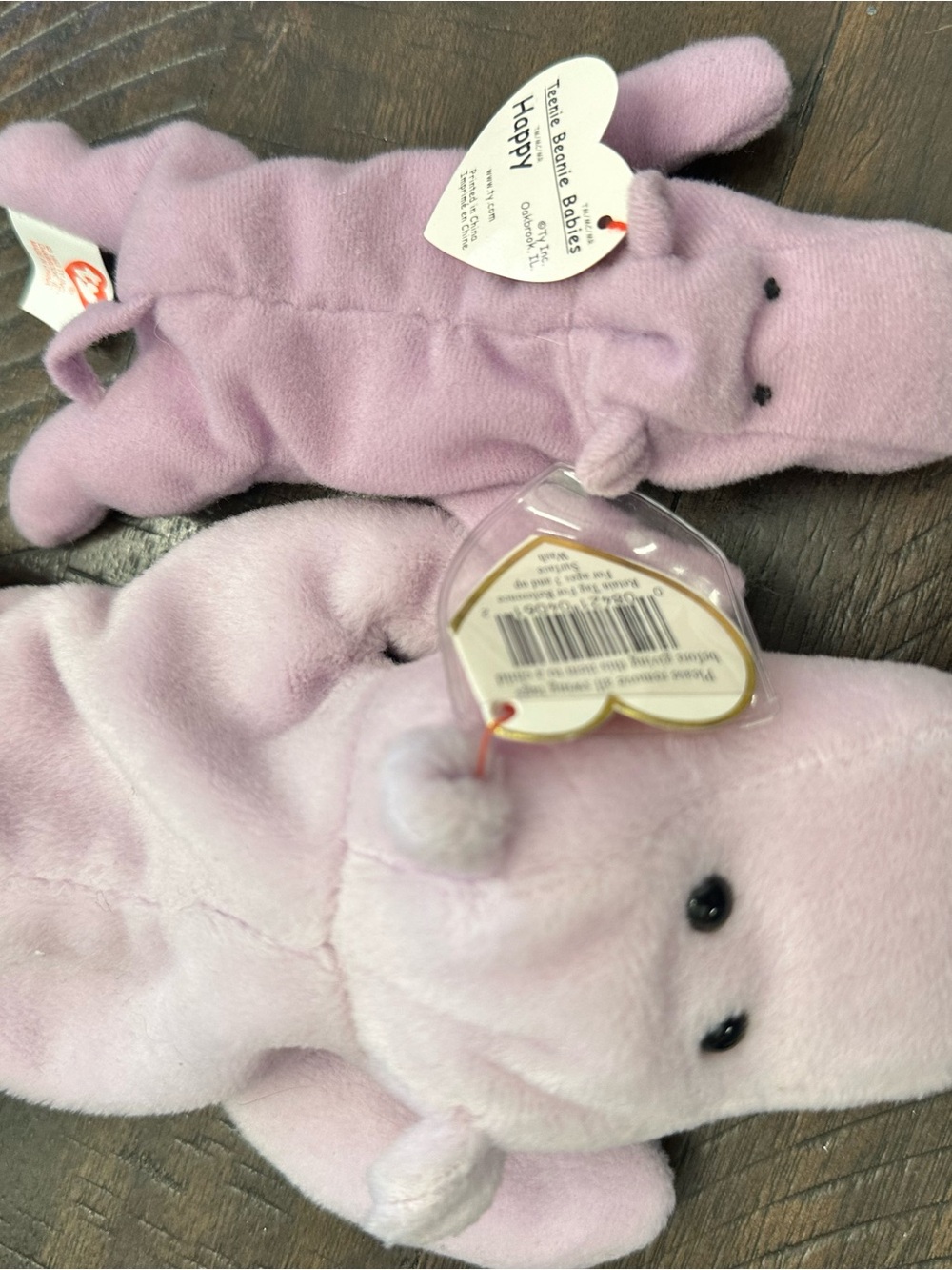 Ty “Happy” & “Teenie Happy” 🦛 Hippo Beanie Baby Pair